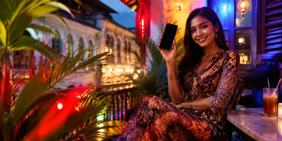 Pengguna bertaruh pada perlawanan sukan di Ipoh dengan latar batik tradisional