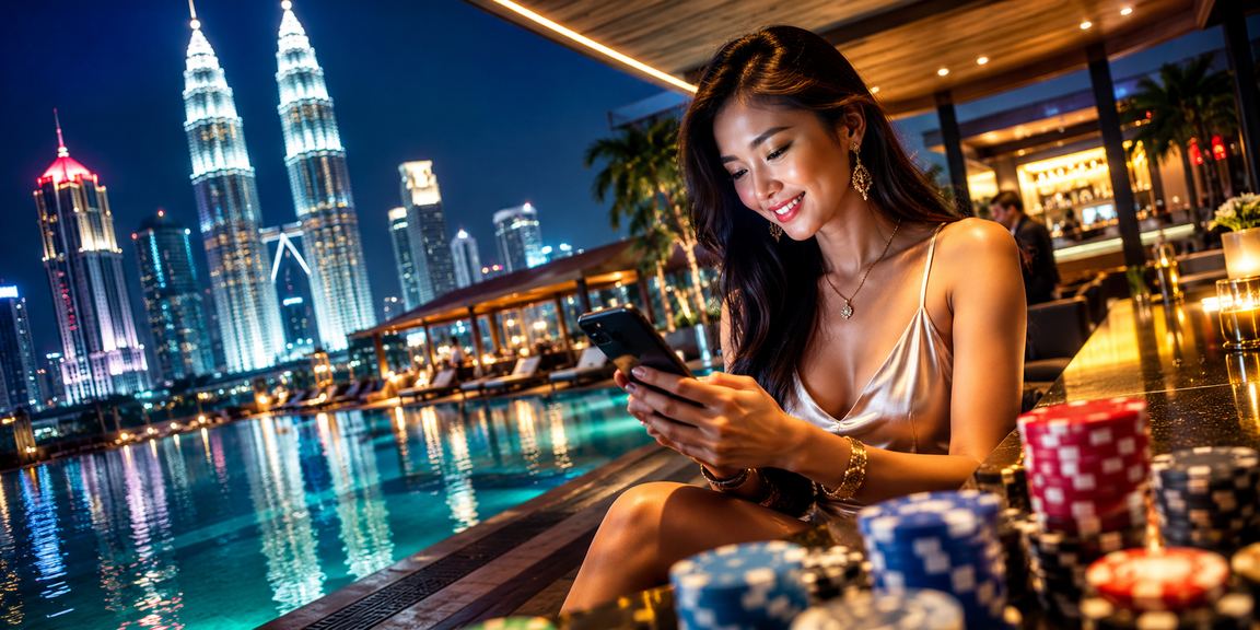 Pemain di Kuala Lumpur melakukan deposit untuk permainan jackpot melalui perbankan dalam talian