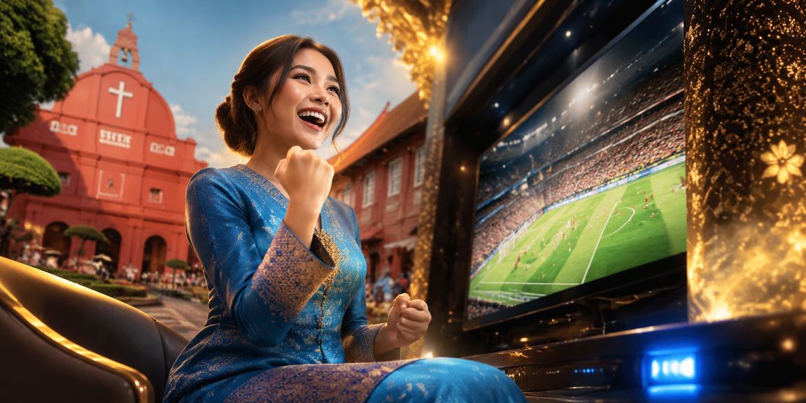 Pemain wanita berbaju kurung mengakses platform pertaruhan sukan di Melaka
